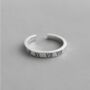 Sterling Silver Engraved Roman Numerals Adjustable Ring, thumbnail 1 of 5