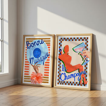 Set Of Four Music Wall Art Prints – Retro Jazz And Cocktail Inspired Art, 9 of 12