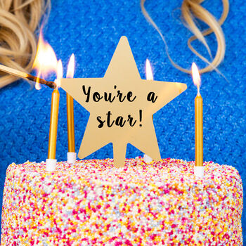 'You're A Star' Gold Star Cake Topper, 2 of 6