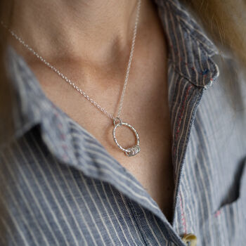 Sterling Silver 40th Birthday Circle Necklace, 7 of 10