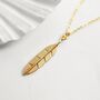 Gold Plated Feather Necklace, thumbnail 1 of 5