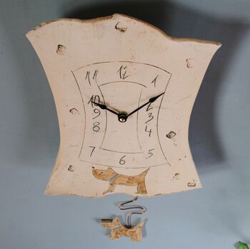 Ceramic Dog Wall Clock With Numbers And Pendulum, 4 of 6