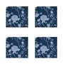 Luxury Linen Like Floral Napkins Cecylia Navy Blue, thumbnail 4 of 6