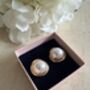 Pearl Gold Stud Earrings, thumbnail 2 of 5