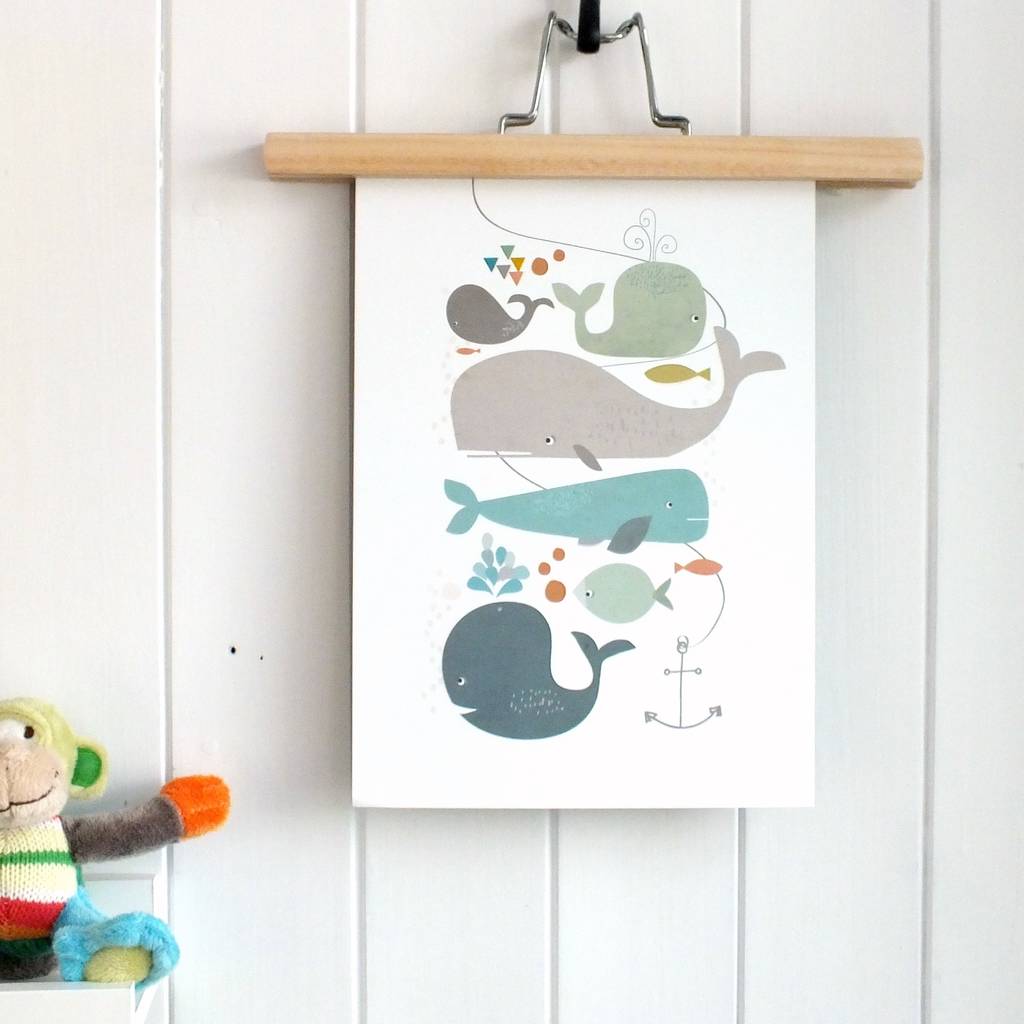 Happy Whales Nursery Art Print By Magpie Living | notonthehighstreet.com