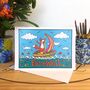 'Farewell' Sea Faring Fox Greetings Card, thumbnail 1 of 3