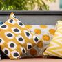 Square Ikat Silk Cushion Gold And Black Spot, thumbnail 1 of 7