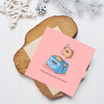 Cute Toast Celebration Day Greetings Card, 5 of 9