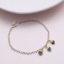 Sterling Silver Family Birthstone Bracelet, thumbnail 2 of 3