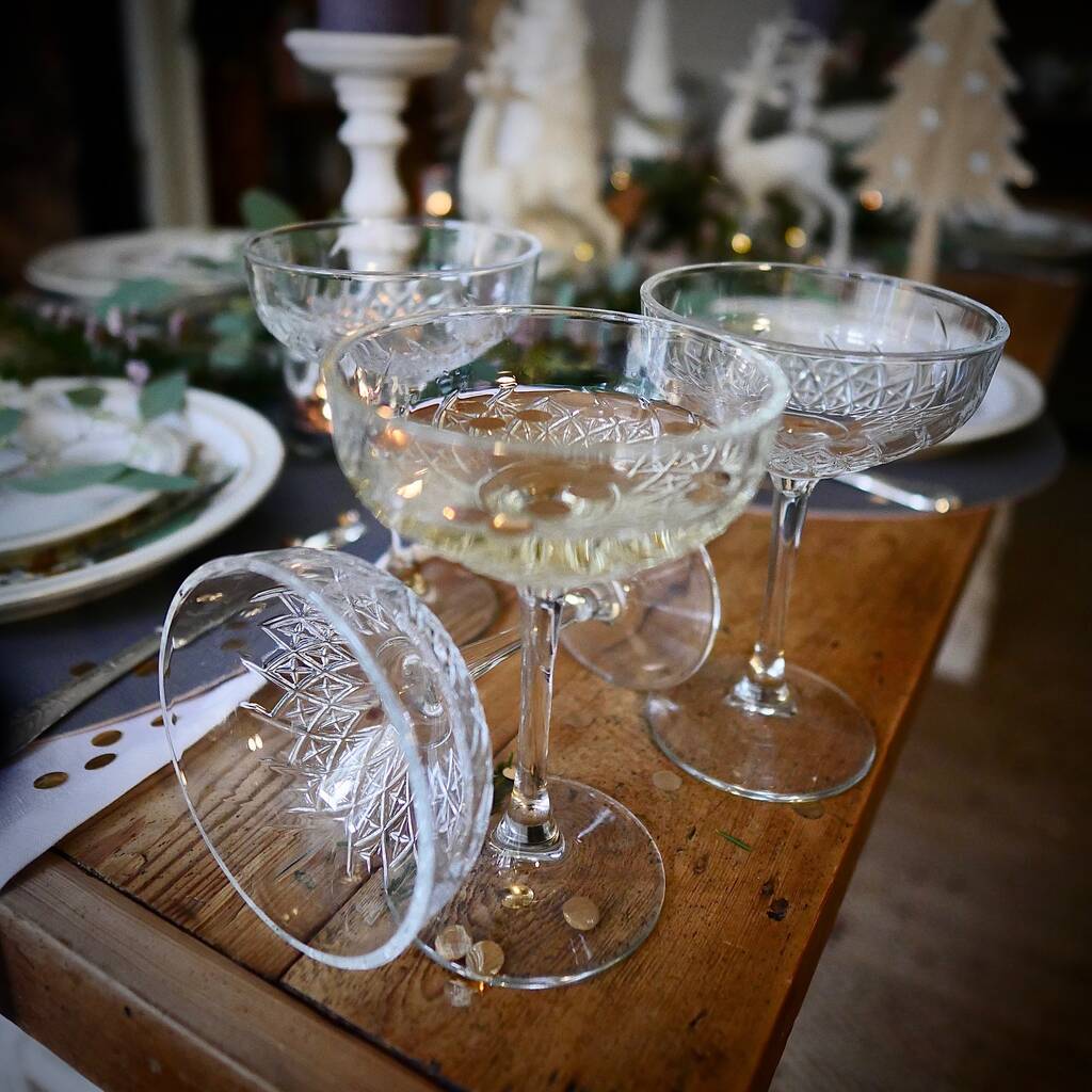 Pair Of Vintage Style Champagne Coupes By Dress For Dinner ...