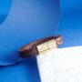 Personalised Brown Leather Bracelet Mens Gift Ideas, thumbnail 5 of 12