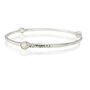 925 Silver Tri Stone Bangle, Moonstone, thumbnail 1 of 4