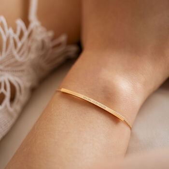 Curved Skinny Bar Personalised Message Bracelet, 3 of 12