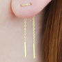 Chain Gold Plated Sterling Silver Threader Earrings, thumbnail 1 of 7