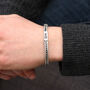 Men's Sterling Silver Personalised Herringbone Bracelet, thumbnail 2 of 6