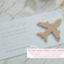 Beige Wedding Boarding Pass Save The Date With Beige Magnetic Plane, thumbnail 5 of 7