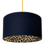 Leopard Print Lampshades In Deep Space Navy, thumbnail 2 of 10