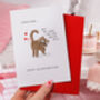 Funny Tabby Cat Farting Valentine Card, thumbnail 3 of 4