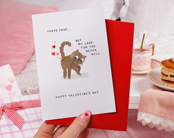 Funny Tabby Cat Farting Valentine Card, 3 of 4