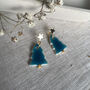 Handcrafted Ceramic Blue Christmas Tree Earrings, thumbnail 7 of 7