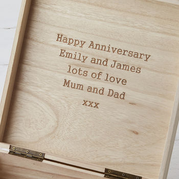 Personalised Map Heart Wedding Anniversary Keepsake Box, 4 of 7