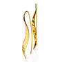 Hammered Gold Long Wave Sterling Silver Drop Earrings, thumbnail 3 of 5