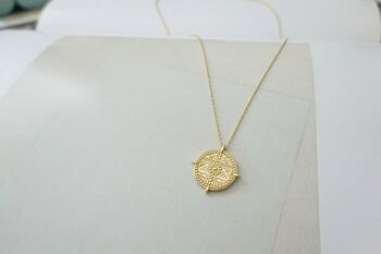 Chunky 18 K Gold Aztec Coin Medallion Necklace, 6 of 10