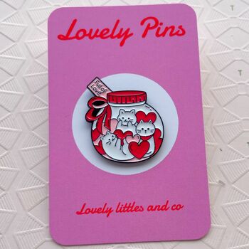 Love Cat Jar Enamel Pin, 2 of 2