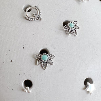 Star Flower Turquoise Studs, 8 of 11