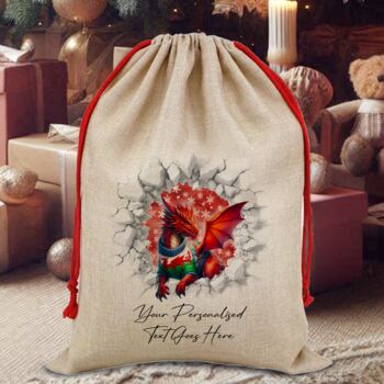 Personalised Christmas Wales Dragon And Welsh Sheep Break Through, 7 of 12