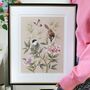 'Rosie' Hand Painted Chinoiserie Birds On Branch Print, thumbnail 1 of 11
