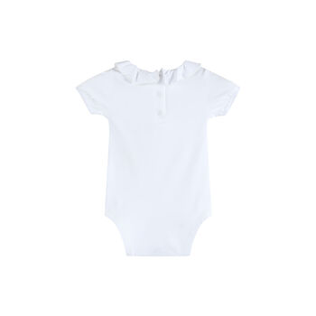 Frida White Short Sleeve Frill Collar Body, 3 of 5