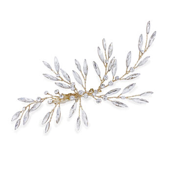 Silver, Gold Or Rose Gold Crystal Bridal Hair Clip, 3 of 12