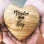 Personalised Olive Wood Valentine Anniversary Heart, thumbnail 6 of 11
