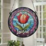 Tulip Personalised Stained Glass Effect Suncatcher, thumbnail 6 of 7