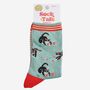 Women's Bamboo Socks Green Red Christmas Cats, thumbnail 5 of 5