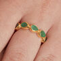 Emerald Teardrop Gold Plated Silver Eternity Ring, thumbnail 3 of 6