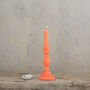 Candlestick Shaped Candle Bright Coral, thumbnail 1 of 4