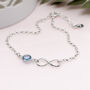 Sterling Silver Infinity And Birthstone Bracelet, thumbnail 1 of 4
