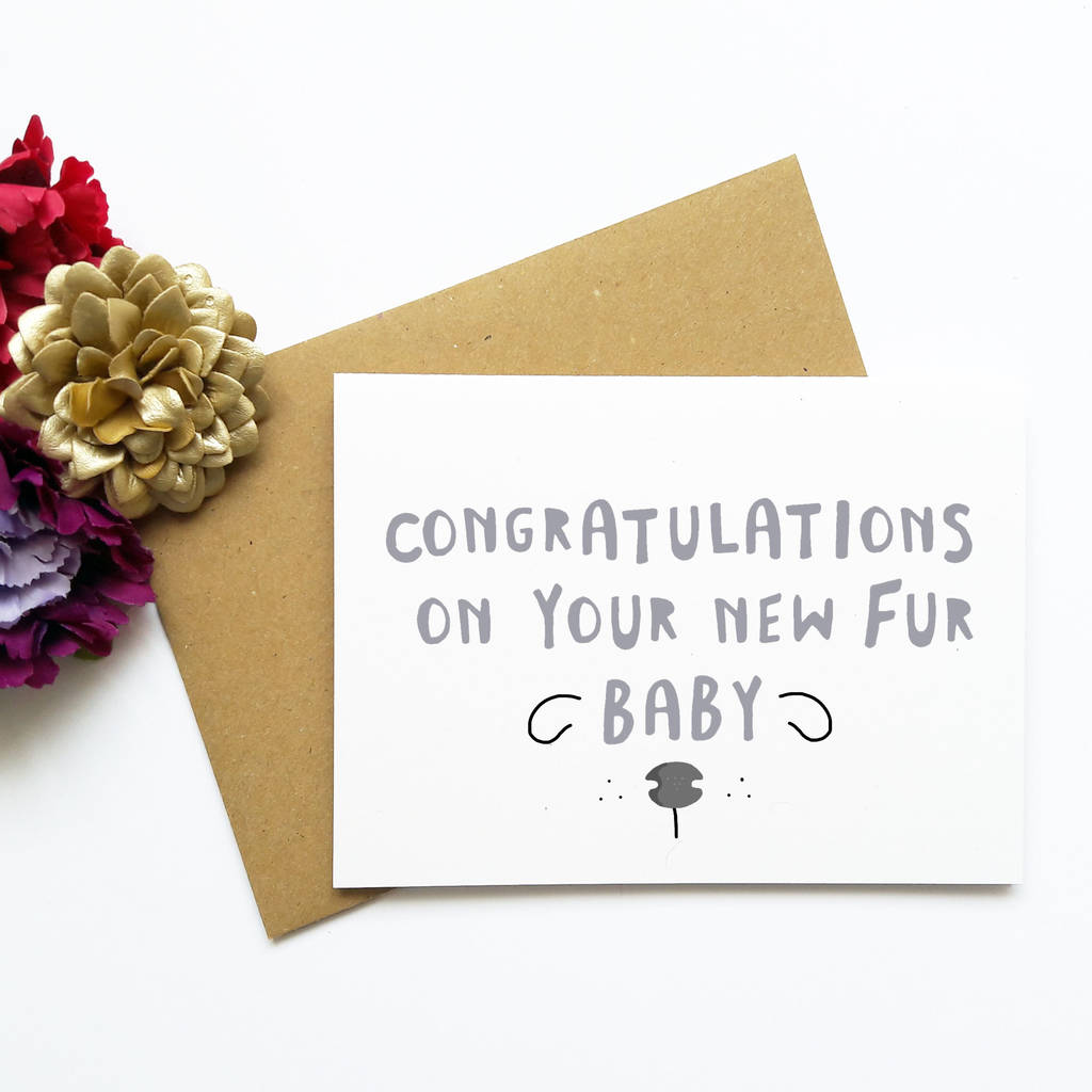 Congratulations New Pet Puppy Fur Baby Card, 1 of 3