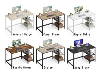 Office Table Computer Desk Workstation With Shelves, 9 of 9