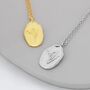 Snowdrop Flower Oval Necklace In Sterling Silver, thumbnail 4 of 11