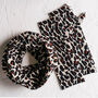 Cashmere Leopard Print Accessorise Set, thumbnail 3 of 3