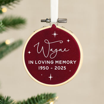 Remembrance Velvet Hoop Christmas Tree Decoration, 2 of 3