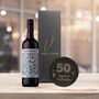 Vino Coco 50th Birthday Malbec Red Wine And Slate Coaster Gift Set, thumbnail 1 of 8