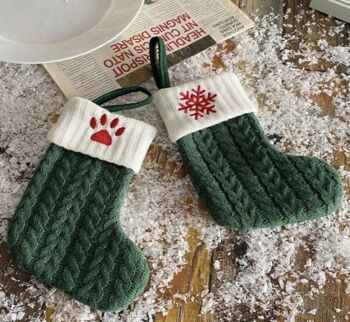 Mini Knitted Letter Christmas Stockings, 2 of 3