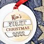 Personalised Wooden First Christmas, Keepsake Bauble, thumbnail 6 of 7