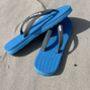 Brilliant Blue Natural Rubber Flip Flops, thumbnail 3 of 10