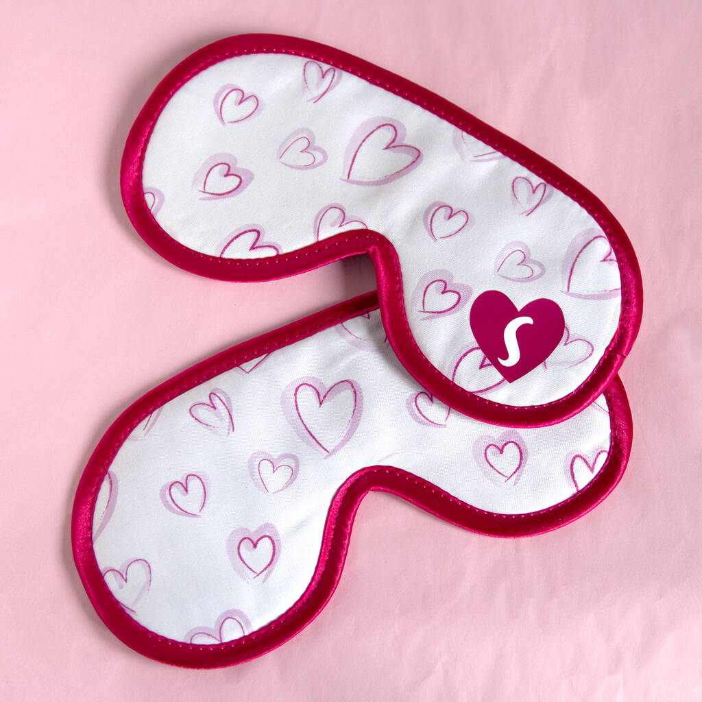 Personalised Red Hearts Eye Mask