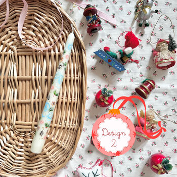 Hand Painted Ivory Christmas Taper Candles, 3 of 9